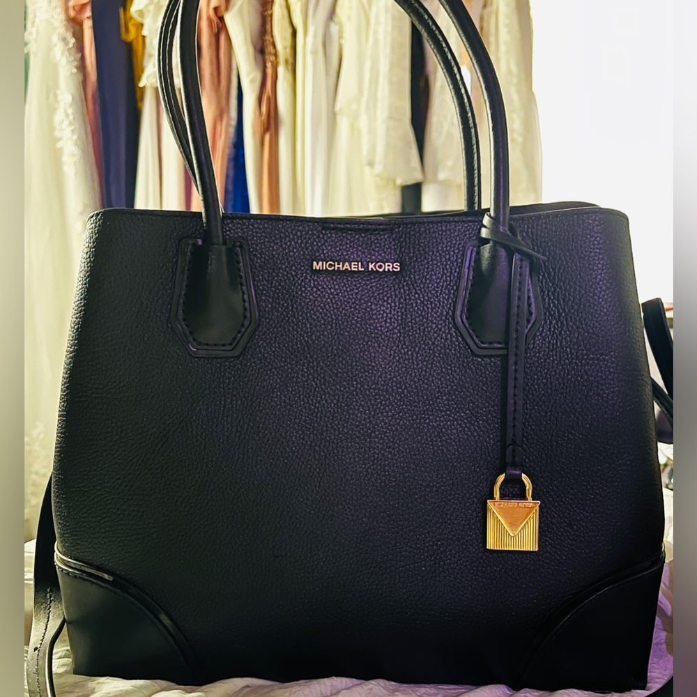Michael Kors Black Leather Tote Bag